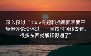 深入探讨“pixiv专题和插画圈表面平静但评论没停过，一旦按时间线去看，很多东西就解释得通了”